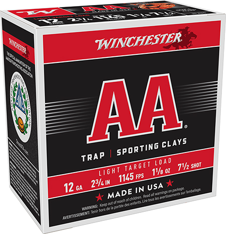 [020892004412] Winchester Ammo AA127 AA Light Target 12Gauge 2.75" 1 1/8oz 7.5Shot 25 Per Box/10 Case