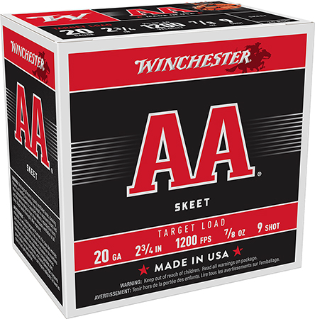 [020892004450] Winchester Ammo AA209 AA  20Gauge 2.75" 7/8oz 9Shot 25 Per Box/10 Case