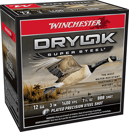 [020892008441] Winchester Ammo XSC123BBB Drylok Super Steel Magnum 12Gauge 3" 1 1/4oz BBBShot 25 Per Box/10 Case