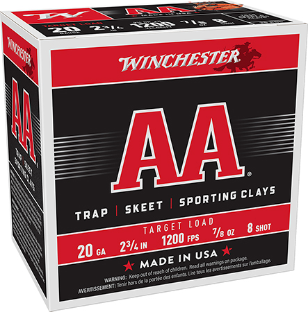 [020892004443] Winchester Ammo AA208 AA  20Gauge 2.75" 7/8oz 8Shot 25 Per Box/10 Case