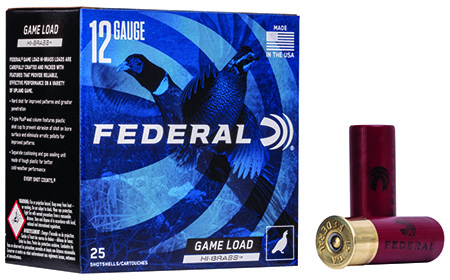 [029465001407] Federal H1266 Game-Shok High Brass 12Gauge 2.75" 1 1/4oz 6Shot 25 Per Box/10 Case