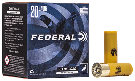 [029465006518] Federal H2046 Game-Shok High Brass 20Gauge 2.75" 1oz 6Shot 25 Per Box/10 Case