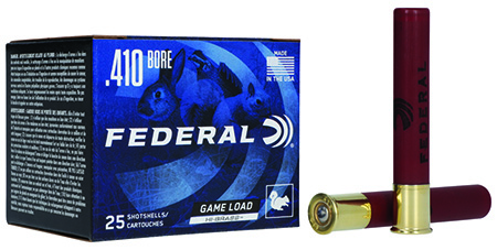 [029465008826] Federal H4126 Game-Shok High Brass 410 Gauge 2.50" 1/2oz 6Shot 25 Per Box/10 Case