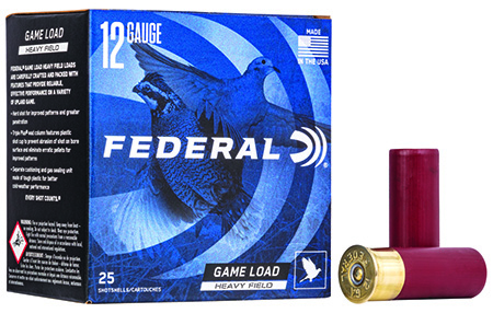 [029465002077] Federal H12375 Game-Shok Heavy Field 12Gauge 2.75" 1 1/8oz 7.5Shot 25 Per Box/10 Case