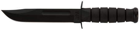 [617717212116] Ka-Bar 1211 Fighting/Utility  7" Fixed Clip Point Plain Black 1095 Cro-Van Blade, Black Kraton G Handle, Includes Sheath