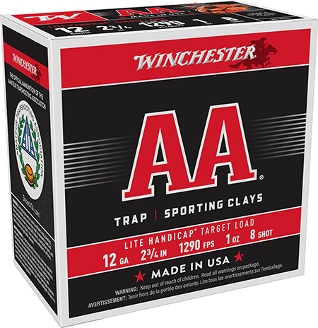 [020892014190] Winchester Ammo AAHLA128 AA Lite Handicap Target 12Gauge 2.75" 1oz 8Shot 25 Per Box/10 Case