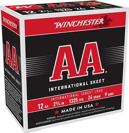 [020892009813] Winchester Ammo AANL129 AA International Target 12Gauge 2.75" 24gram 9Shot 25 Per Box/10 Case