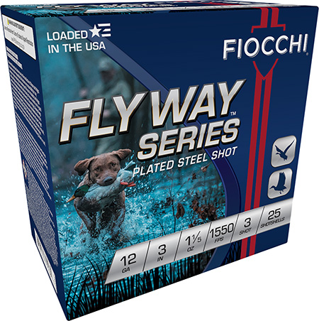 [762344711089] Fiocchi 123ST153 Flyway  12Gauge 3" 1 1/5oz 3Shot 25 Per Box/10 Case