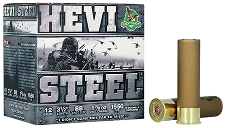 [816383650882] HEVI-Shot HS65088 HEVI-Steel  12Gauge 3.50" 1 3/8oz BBShot 25 Per Box/10 Case