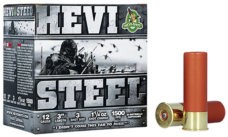 [816383600030] HEVI-Shot HS60003 HEVI-Steel  12Gauge 3" 1 1/4oz 3Shot 25 Per Box/10 Case