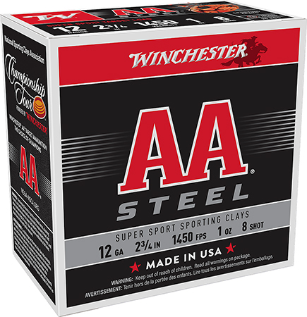 [020892022775] Winchester Ammo AASCL12S8 AA Super Sport Sporting Clay 12Gauge 2.75" 1oz 8Shot 25 Per Box/10 Case