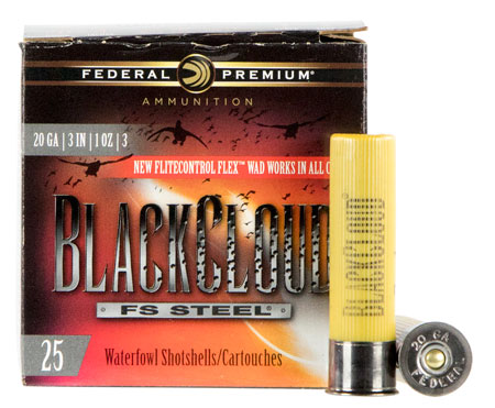 [604544625318] Federal PWBX2093 Black Cloud FS 20Gauge 3" 1oz 3Shot 25 Per Box/10 Case