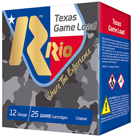 [8435101635622] Rio Ammunition TG368TX Top Game Texas Game Load 12 Gauge 2.75" 1 1/4 oz 8 Shot 25 Per Box/ 10 Case