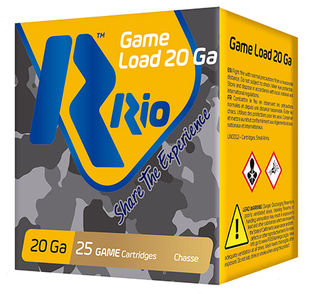 [8435101623346] Rio Ammunition RC208 Game Load  20Gauge 2.75" 1oz 8Shot 25 Per Box/10 Case