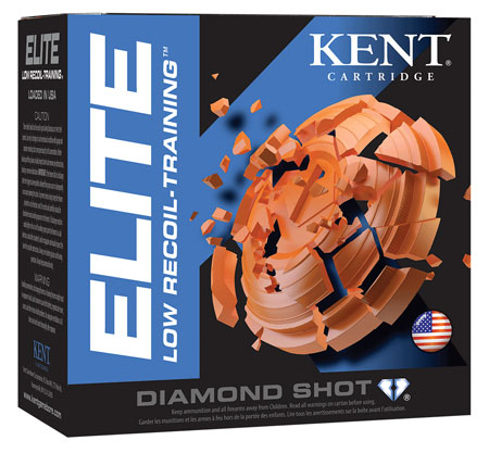 [656308110028] Kent Cartridge E12L248 Elite Low Recoil-Training 12Gauge 2.75" 7/8oz 8Shot 25 Per Box/10 Case
