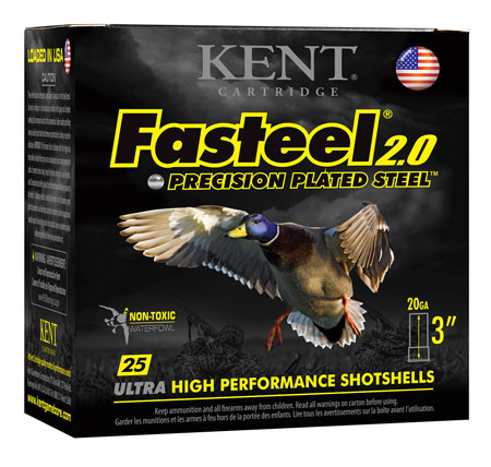 [656308111551] Kent Cartridge K203FS244 Fasteel 2.0  20 Gauge 3" 7/8 oz 4 Shot 25 Per Box/ 10 Case