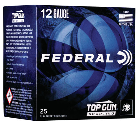 [604544646412] Federal TGSF12875 Top Gun  12Gauge 2.75" 1oz 7.5Shot 25 Per Box/10 Case