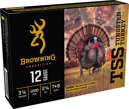[020892024809] Browning Ammo B193921240 TSS Tungsten Turkey 12Gauge 3.50" 2 1/4oz Tungsten 7/9Shot 5 Per Box/10 Case