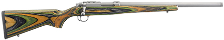 [736676072200] Ruger 7220 77/17  17 Hornet 6+1 18.50" Threaded Barrel, Matte Stainless Steel, Integral Scope Mount On Solid Steel Receiver, Green Mountain Laminate Stock