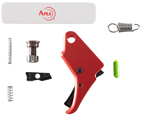 [856008005581] Apex Tactical 100056 Action Enhancement Trigger  &  Duty/Carry Kit 9mm Luger/40 S&W Red Drop-In Fits S&W M & P Shield