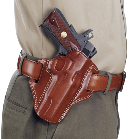 [601299030824] Galco CM800 Combat Master  OWB Tan Leather Belt Slide Compatible w/ Glock 43/43X, Springfield  Hellcat Belt 1.75" Wide Right Hand