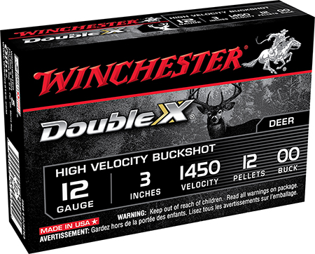 [020892017320] Winchester Ammo SB12300 Double X High Velocity 12Gauge 3" 12Pellets 00Buck Shot 5 Per Box/50 Case