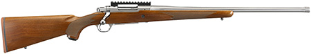 [736676571048] Ruger 57104 Hawkeye Hunter Full Size 6.5 Creedmoor 4+1 22" Satin Stainless Steel Threaded Barrel, Picatinny Rail Steel Receiver, Fixed American Walnut w/Pistol Grip Stock