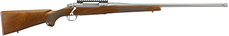 [736676571086] Ruger 57108 Hawkeye Hunter Full Size 30-06 Springfield 4+1 22" Satin Stainless Steel Threaded Barrel, Picatinny Rail Steel Receiver, Fixed American Walnut w/Pistol Grip Stock