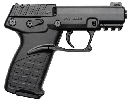 [640832007909] Kel-Tec P17BLK P17  Compact Frame 22 LR 16+1 3.80" Black Steel Threaded Barrel, Black Serrated Slide, Black Polymer Frame w/Picatinny Rail, Textured Grip, Ambidextrous