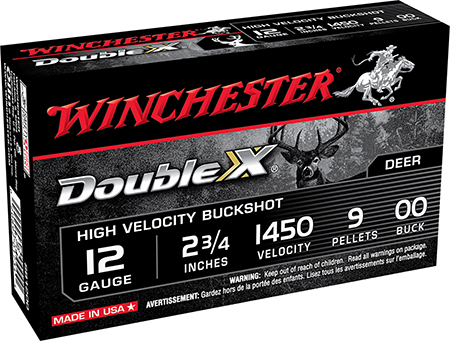 [020892017344] Winchester Ammo SB1200 Double X High Velocity 12Gauge 2.75" 9Pellets 00Buck Shot 5 Per Box/50 Case