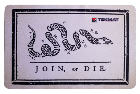 [612409970916] TekMat TEKR17JOIN  Cleaning Mat Black/White Rubber 11"x17" Join or Die Snake