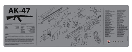 [612409971388] TekMat TEKR36AK47GY AK-47 Cleaning Mat Black/Gray Rubber 12"x36" AK-47 Parts Diagram