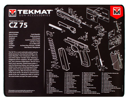 [612409971272] TekMat TEKR20CZ75 CZ 75 Ultra 20 Cleaning Mat CZ-75 Parts Diagram 15" x 20"