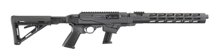 [736676191222] Ruger 19122 PC Carbine  9mm Luger 17+1 16.12" Threaded/Fluted Barrel, Type III Hard Coat Anodized Aluminum Alloy Receiver, Adjustable Magpul MOE Stock, M-LOK Accessory Slots, Optics Ready