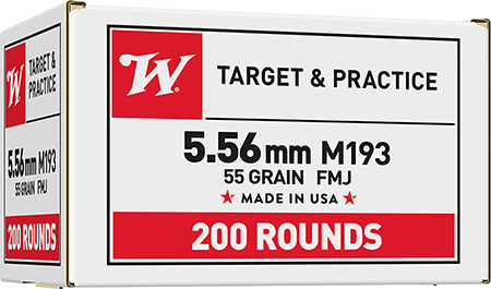 [020892224421] Winchester Ammo WM193200 USA M193 5.56x45mmNATO 55gr Full Metal Jacket 200 Per Bx/4 Case *Value Pack