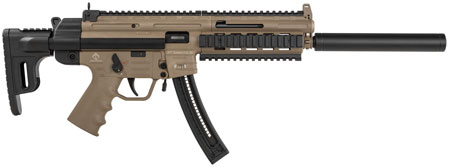 [819644025139] GSG GSG215GERGGSG1622T GSG-16  Full Size 22 LR 22+1 16.25" Black Tan Polymer Receiver Black Collapsible w/Storage Compartment Stock Right Hand