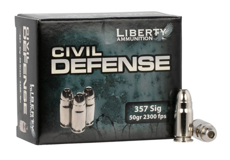 [748252888631] Liberty Ammunition LACD357SIG053 Civil Defense  357Sig 50gr Lead Free Fragmenting Hollow Point 20 Per Box/50 Case