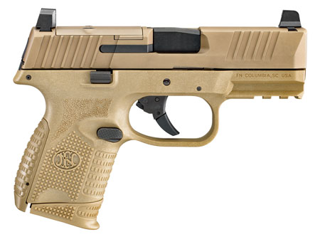 [845737010928] FN 66100575 509C MRD 9mm Luger 10+1 3.70" Black Recessed Target Crown Steel Barrel, Flat Dark Earth PVD Optic Ready/Serrated Steel Slide  &  Polymer Frame w/Picatinny Rail, Ambidextrous