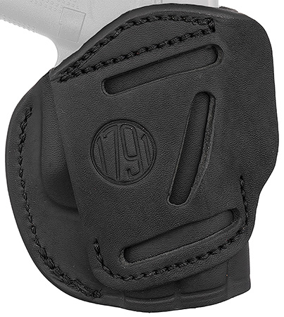 [816161020791] 1791 Gunleather 4WH2SBLL 4-Way  IWB/OWB Size 02 Stealth Black Leather Belt Clip Compatible w/Ruger LCP/S&W Bodyguard/Glock 42/43/43X Left Hand
