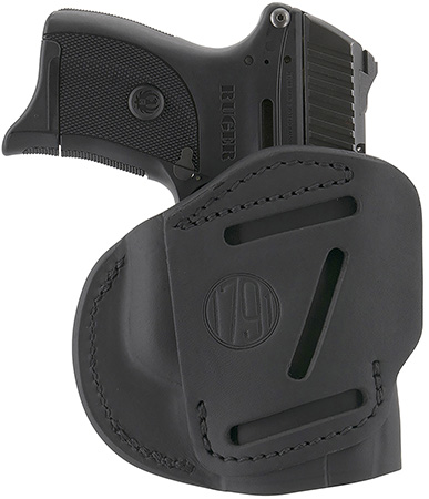 [816161020814] 1791 Gunleather 4WH4SBLL 4-Way  IWB/OWB Size 04 Stealth Black Leather Belt Clip Compatible w/Glock 26/Springfield XD/XDS/S&W M & P Shield Plus Left Hand