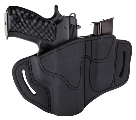 [816161022375] 1791 Gunleather BH21M12SBLR BH2.1M1.2 Combo OWB 2.1 Stealth Black Leather Belt Slide Fits S&W M & P Shield/Springfield XD/Glock 17