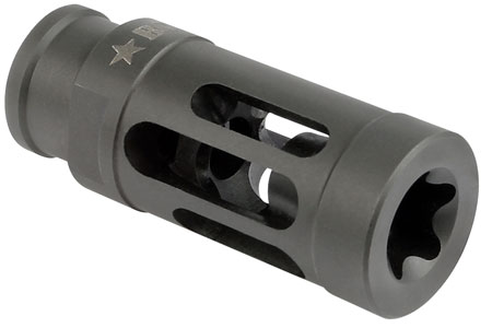 [855877004688] BCM GFCMOD1762 BCMGunfighter Compensator Mod 1 Black Stainless Steel with 5/8"-24 tpi Threads for 7.62mm, 300 Blackout AR-Platform
