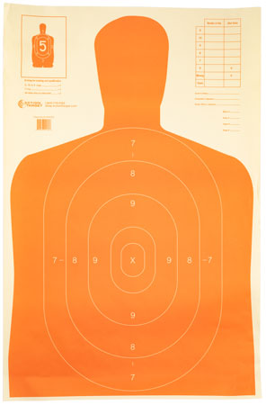 [816506026723] Action Target B27EORANGE Qualification Economy Silhouette Hanging Paper Target 23" x 35" 100 Per Box