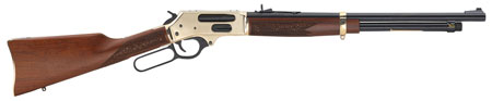 [619835060495] Henry H024410 Side Gate  Full Size Frame 410 Gauge 5+1, 2.5" Chamber 19.80" Blued Steel Barrel, Polished Brass Steel Receiver, American Walnut Wood Stock