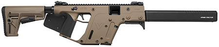 [810237023259] Kriss USA KV45CFD22 Vector CRB G2 45 ACP 10+1 16" Black Barrel Shroud, FDE Rec  &  Fixed Stock, Black California Paddle Grip, Flip Up Sights