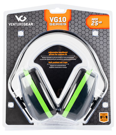 [811907029861] Pyramex VGPM1010C Venture Gear VG10 Muff Polymer 25 dB Over the Head Blue/Green Adult 1 Pair