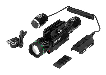 [645397933380] iProtec 6794 RM400LSR Firearm Light and  Laser Combo  Black Anodized 40/400 Lumens Green Light Red Laser