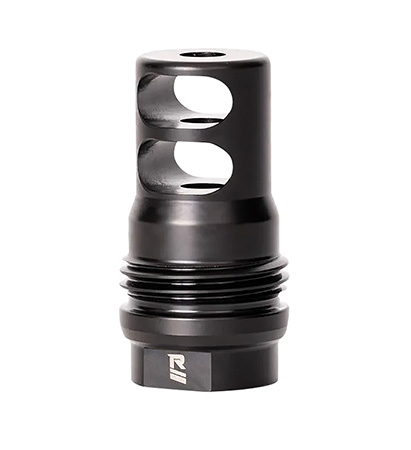 [859383006518] Rugged Suppressor MB010 2 Port Brake  Black for 1/2"-28 tpi Threads  &  2.16" OAL for 5.56x45mm NATO Radiant762, Surge762, Razor762  &  Micro30 Suppressors
