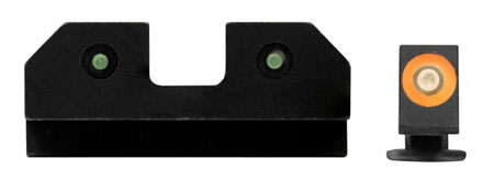 [647533046480] XS Sights GLR013P6N R3D  Night Sights fits Glock  Black | Green Tritium Orange Outline Front Sight Green Tritium  Rear Sight