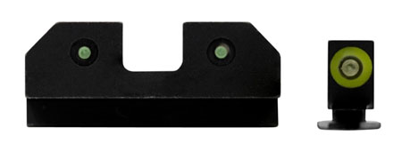 [647533046497] XS Sights GLR014P6G R3D  Night Sights fits Glock  Black | Green Tritium Green Outline Front Sight Green Tritium  Rear Sight